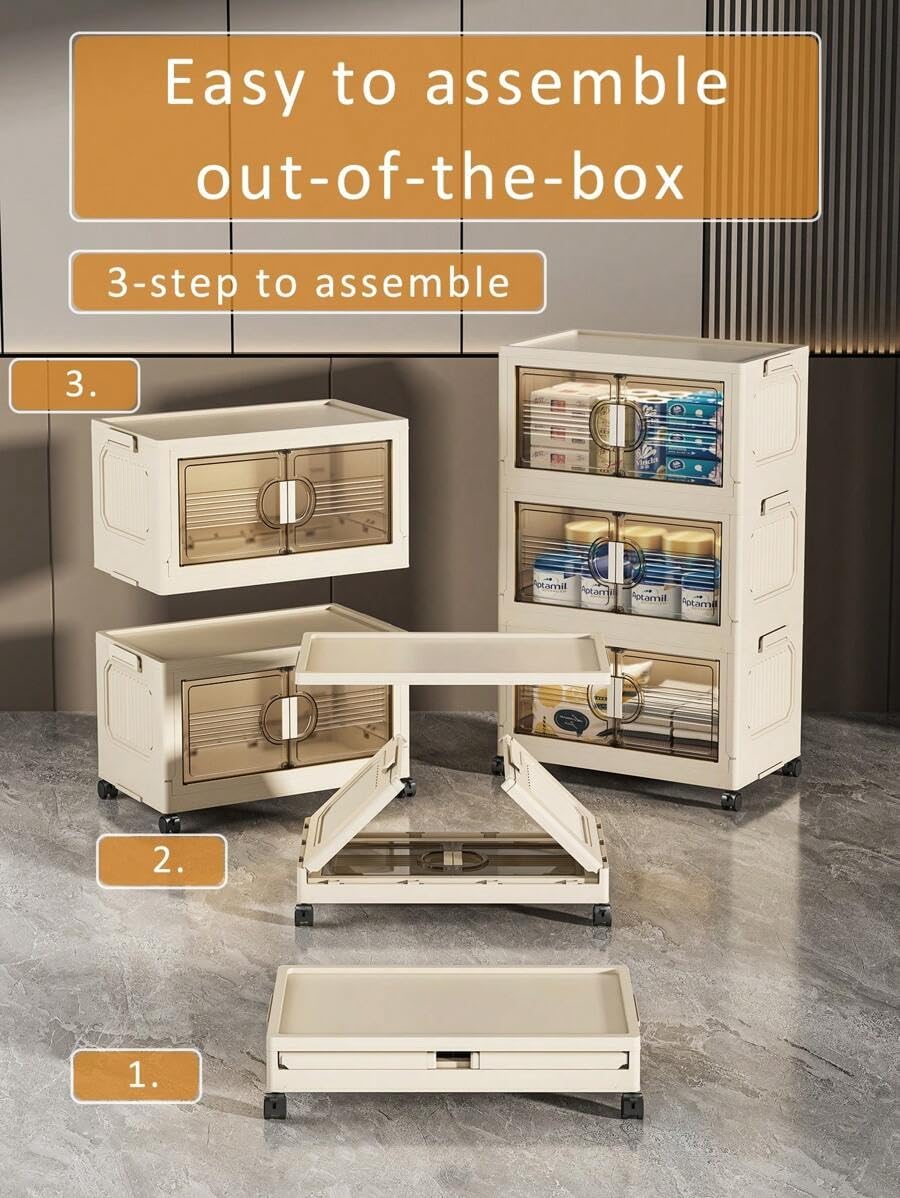 Amazon｜多機能収納ボックス ，収納キャビネット 折りたたみ収納ケース